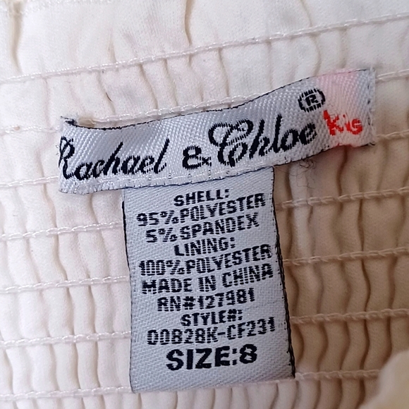 Rachael & Chloe Kids Big Girl's  White Multicolored Striped Dress Size 8 - Picture 5 of 11